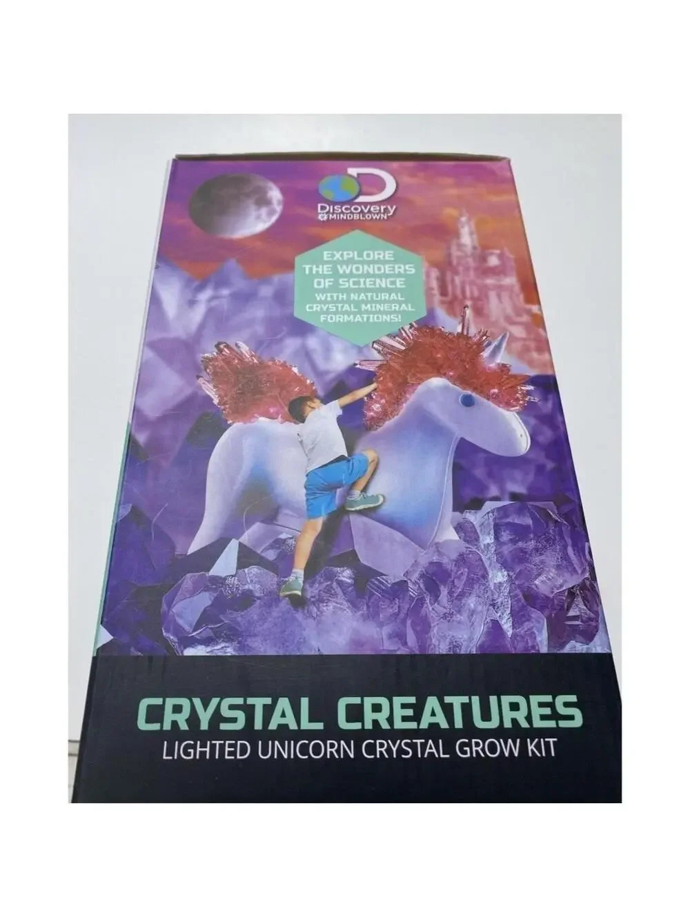 Discovery Crystal Creatures Light-Up Unicorn STEM Crystal Growing Kit, New